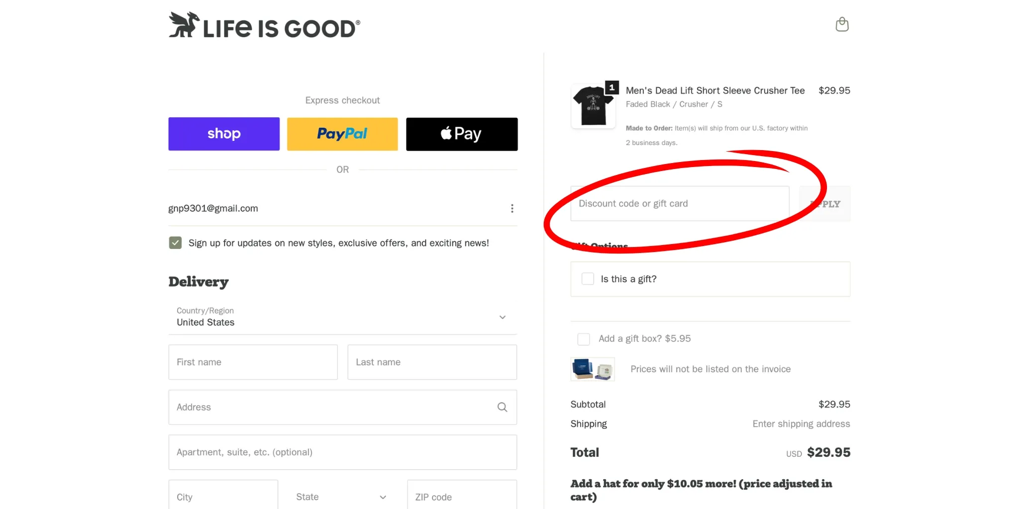 Where to Enter Your Coupon Codes