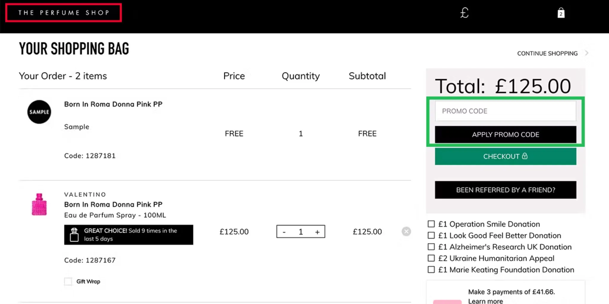 Where to Enter Your Promo Codes