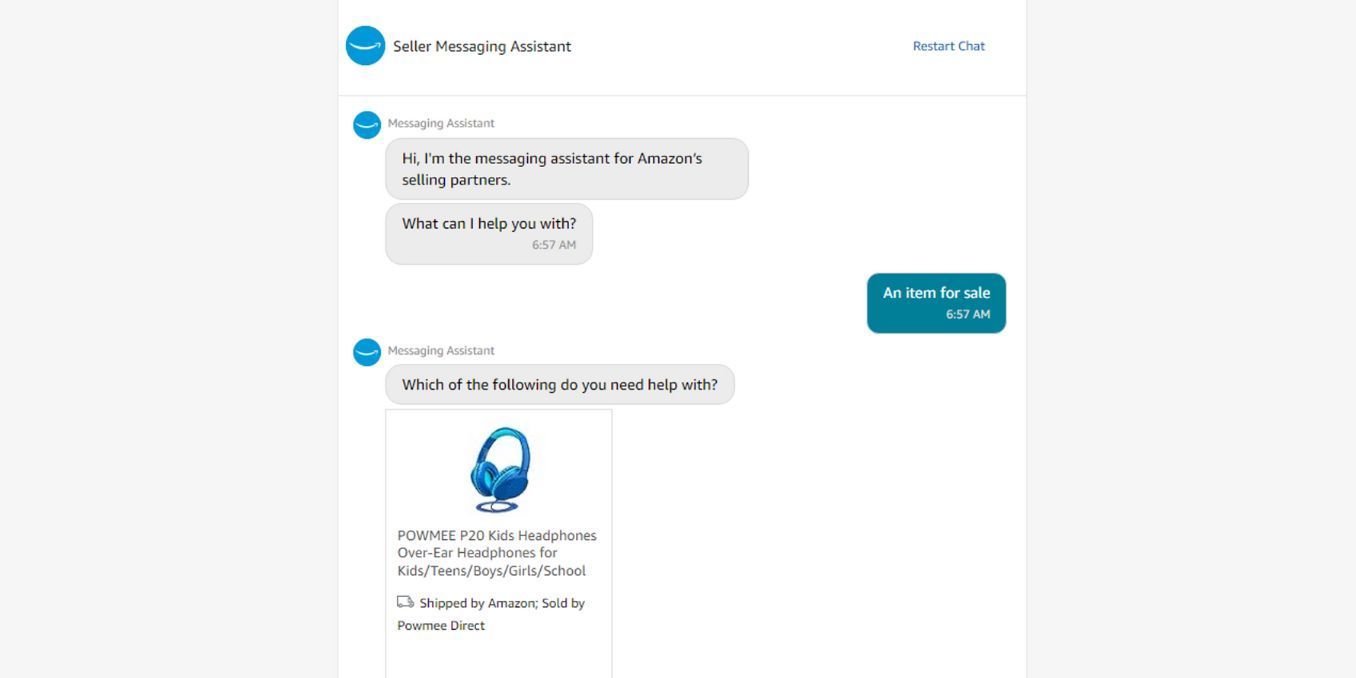 Fill out the form or use the Seller Messaging Assistant