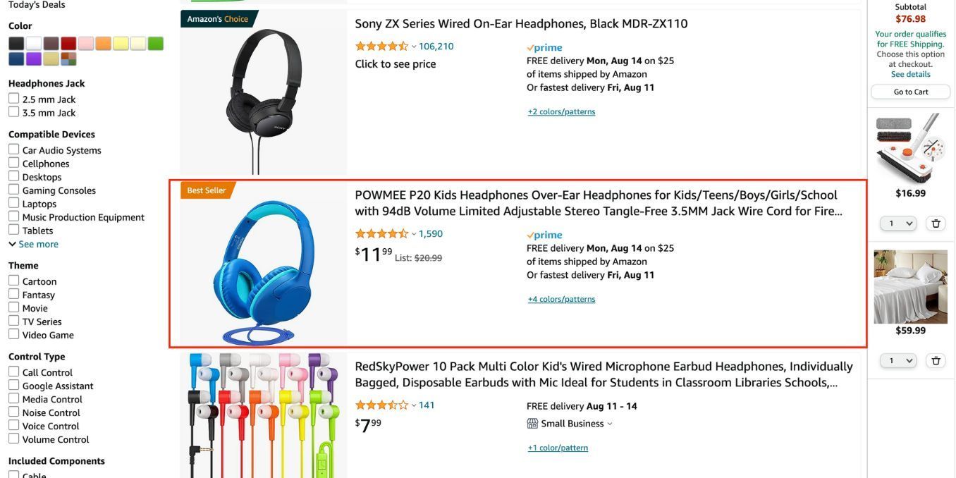 Navigate to one of the seller's product pages