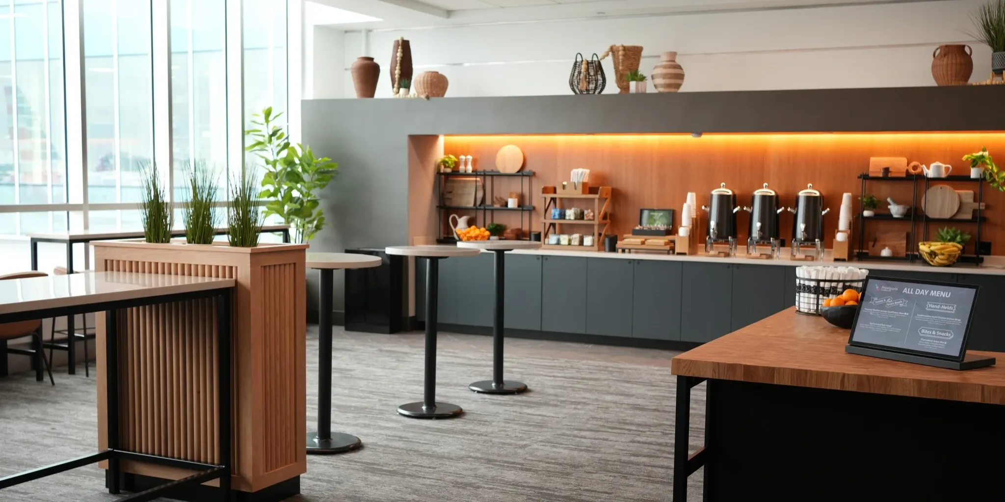 A picture of American Airlines lounge.