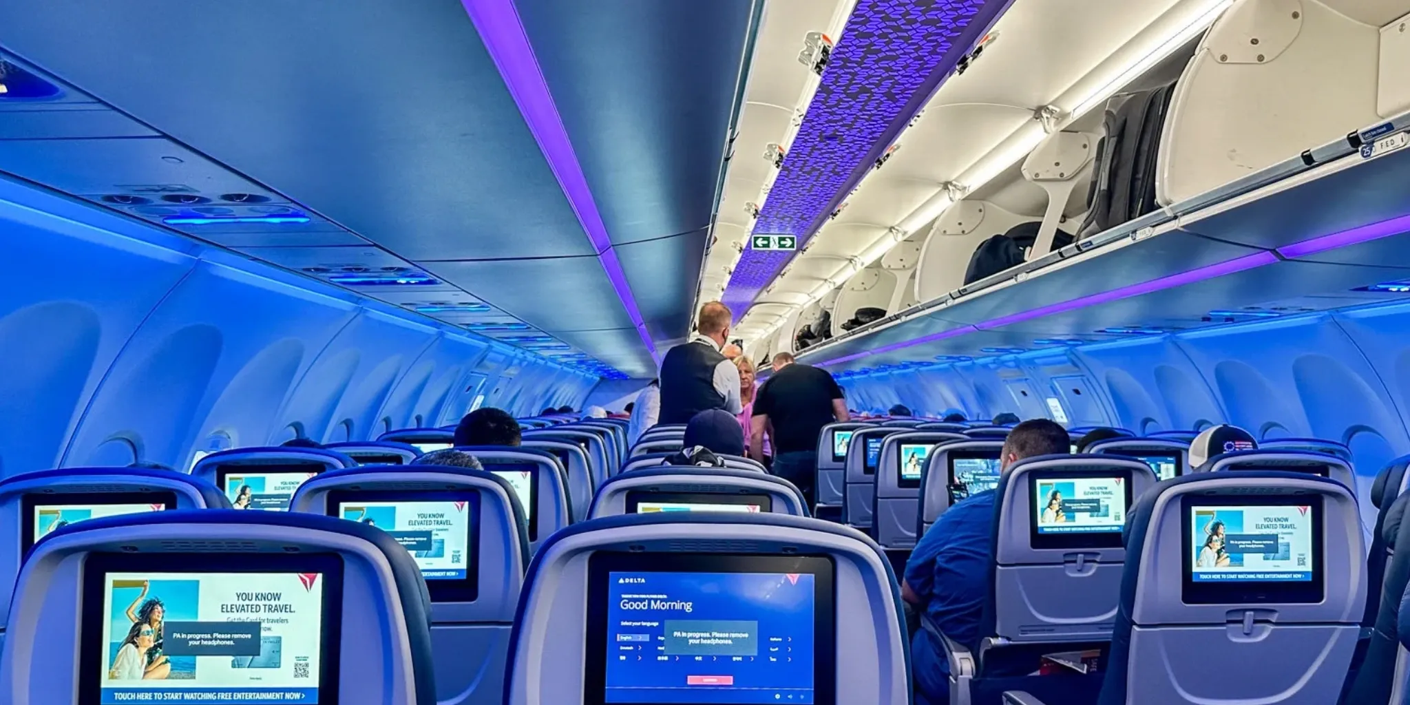 Inside Delta passenger seats
