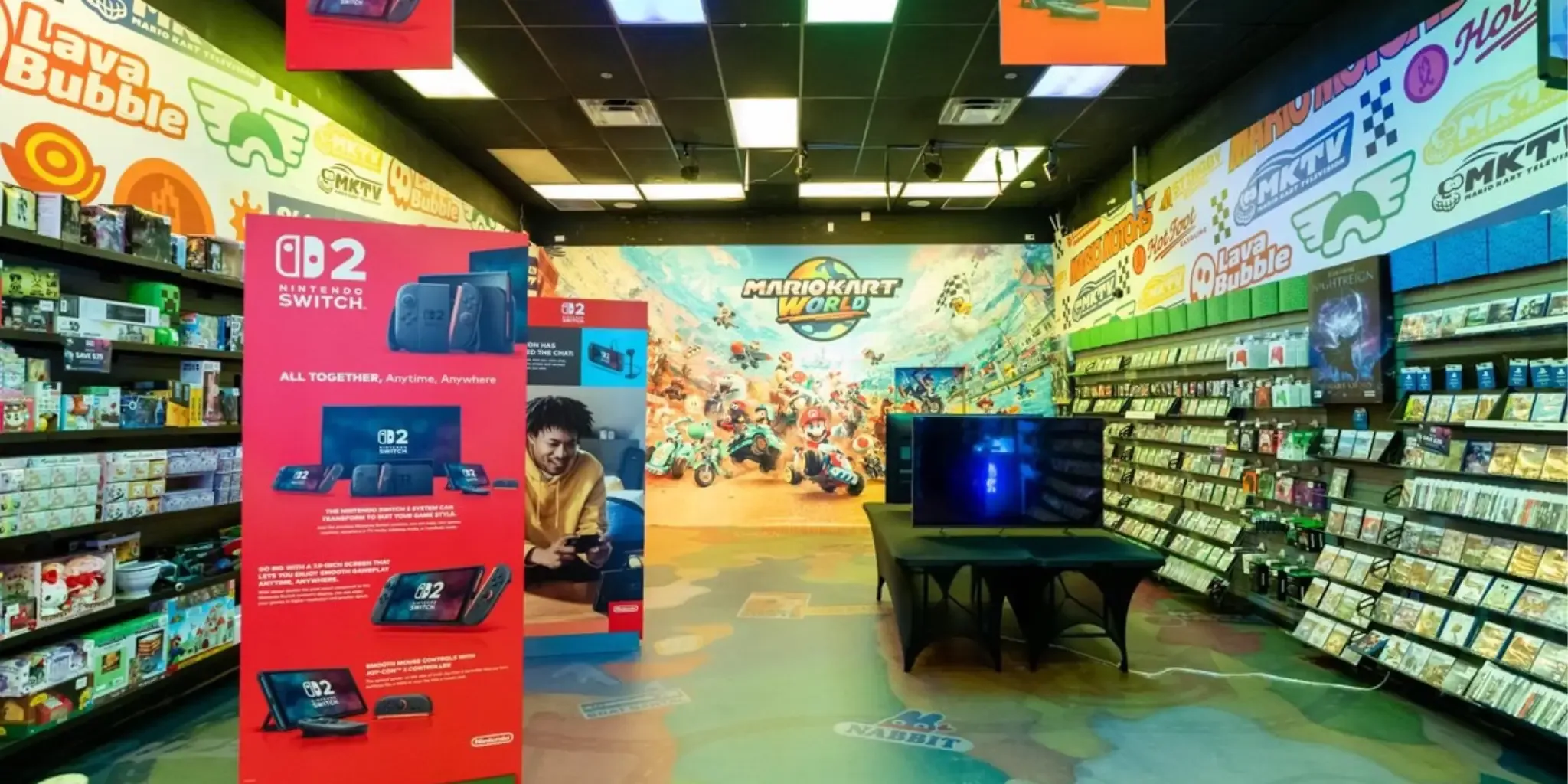 GameStop store with a Nintendo Switch display