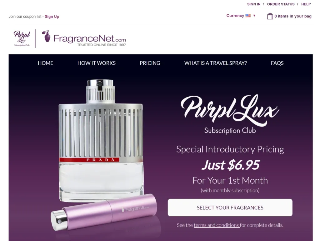 FragranceNet homepage