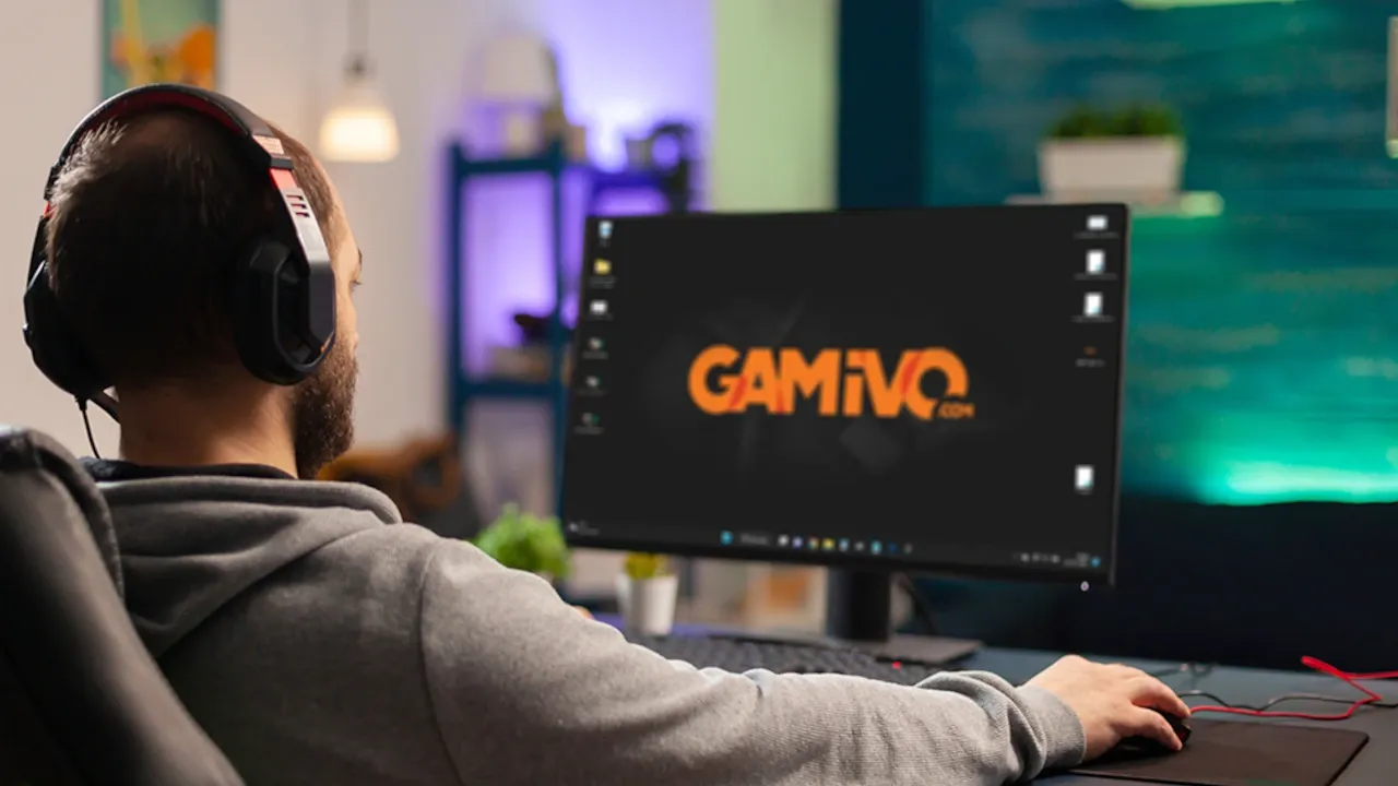 a man using gamivo to play games