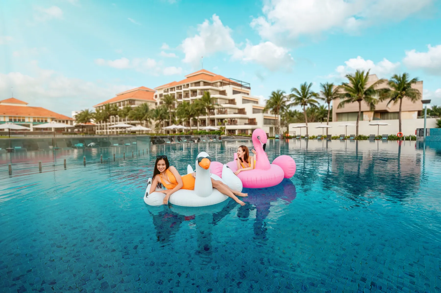 a family chill at resort