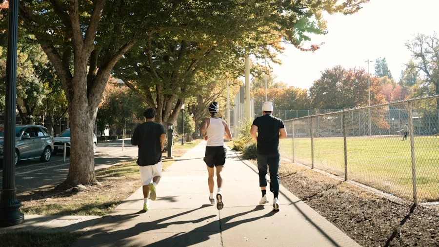 Athletic runner in motion on a natural outdoor trail during daytime