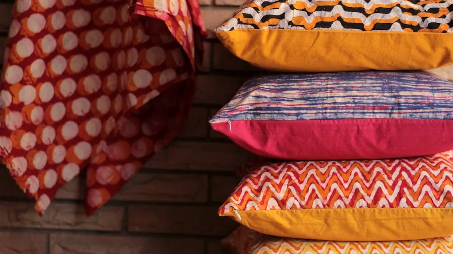 Close-up of durable outdoor cushion fabric showing texture and weather-resistant material quality