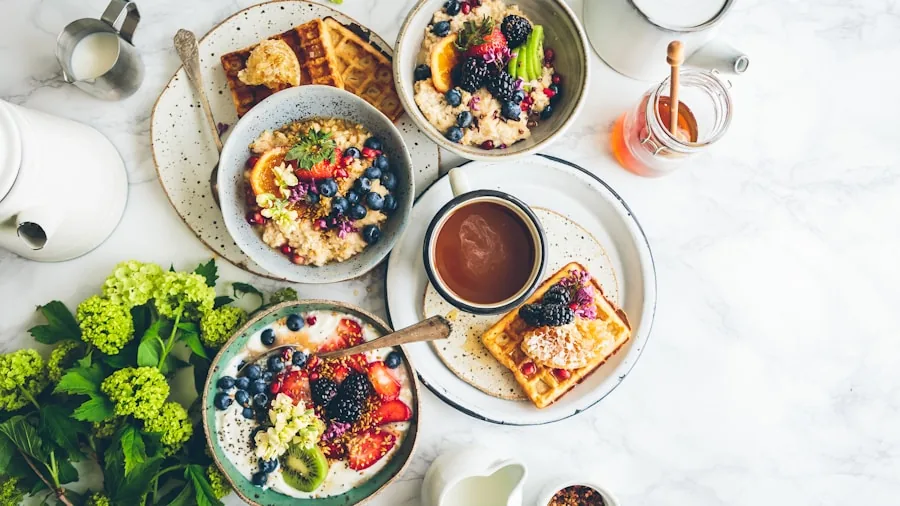 Person making affordable breakfast in a modest kitchen, pouring toast onto a plate during morning routine