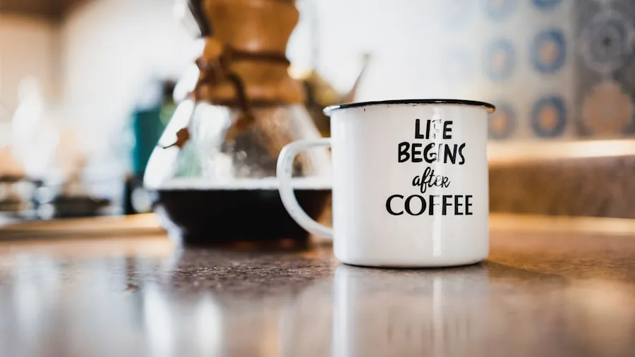 Person preparing affordable morning coffee in a practical kitchen setting