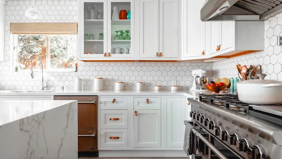 Professional plumber installing kitchen plumbing connections under a modern sink cabinet