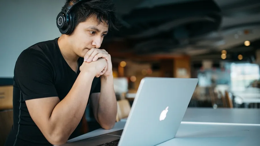 Student studying with laptop in natural daylight for extended work session